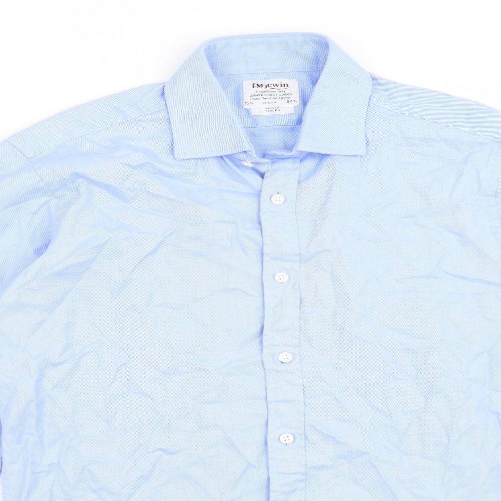 TM Lewin Mens Blue    Dress Shirt Size 15.5