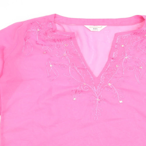 Atmosphere Womens Pink Floral  Basic Blouse Size 10