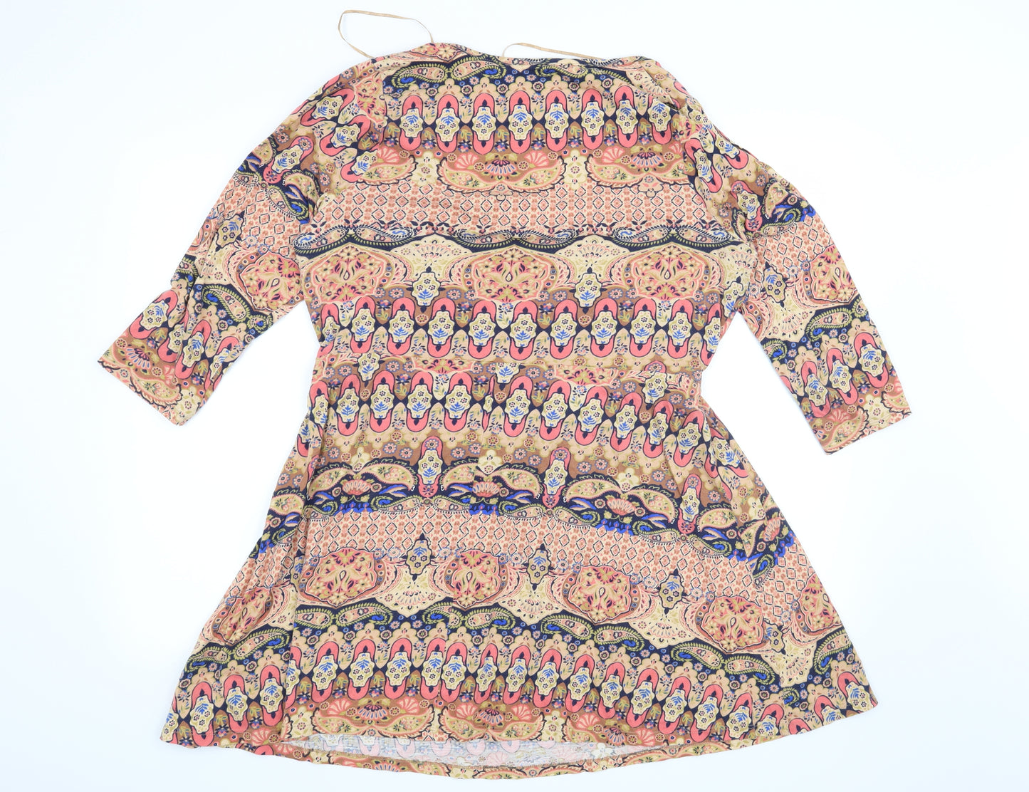 TU Womens Beige Paisley  Tunic Blouse Size 16