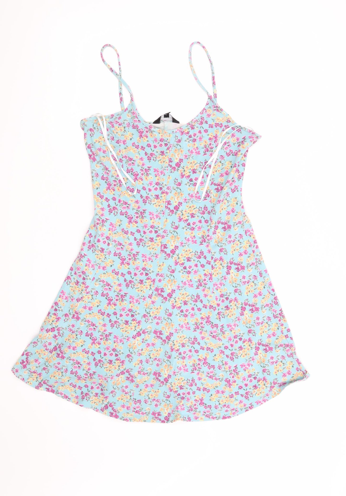 New Look Womens Blue Floral  Skater Dress  Size 12