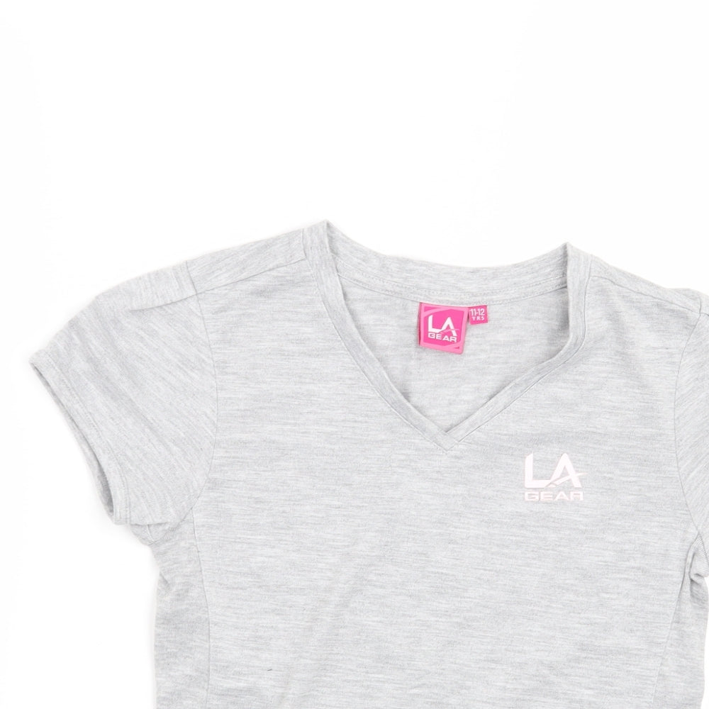 LA Gear Girls Grey   Basic T-Shirt Size 11-12 Years