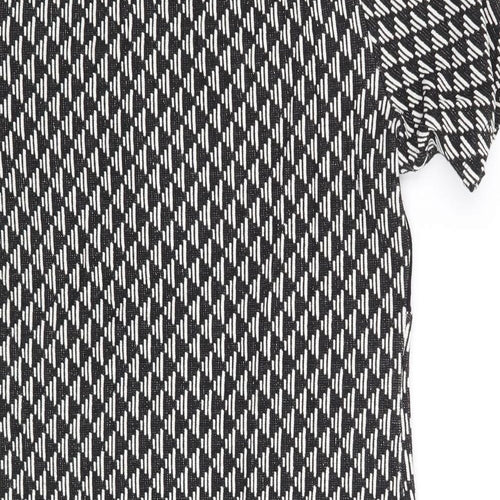 Select Womens Black Geometric  T-Shirt Dress  Size 14  - Awkward
