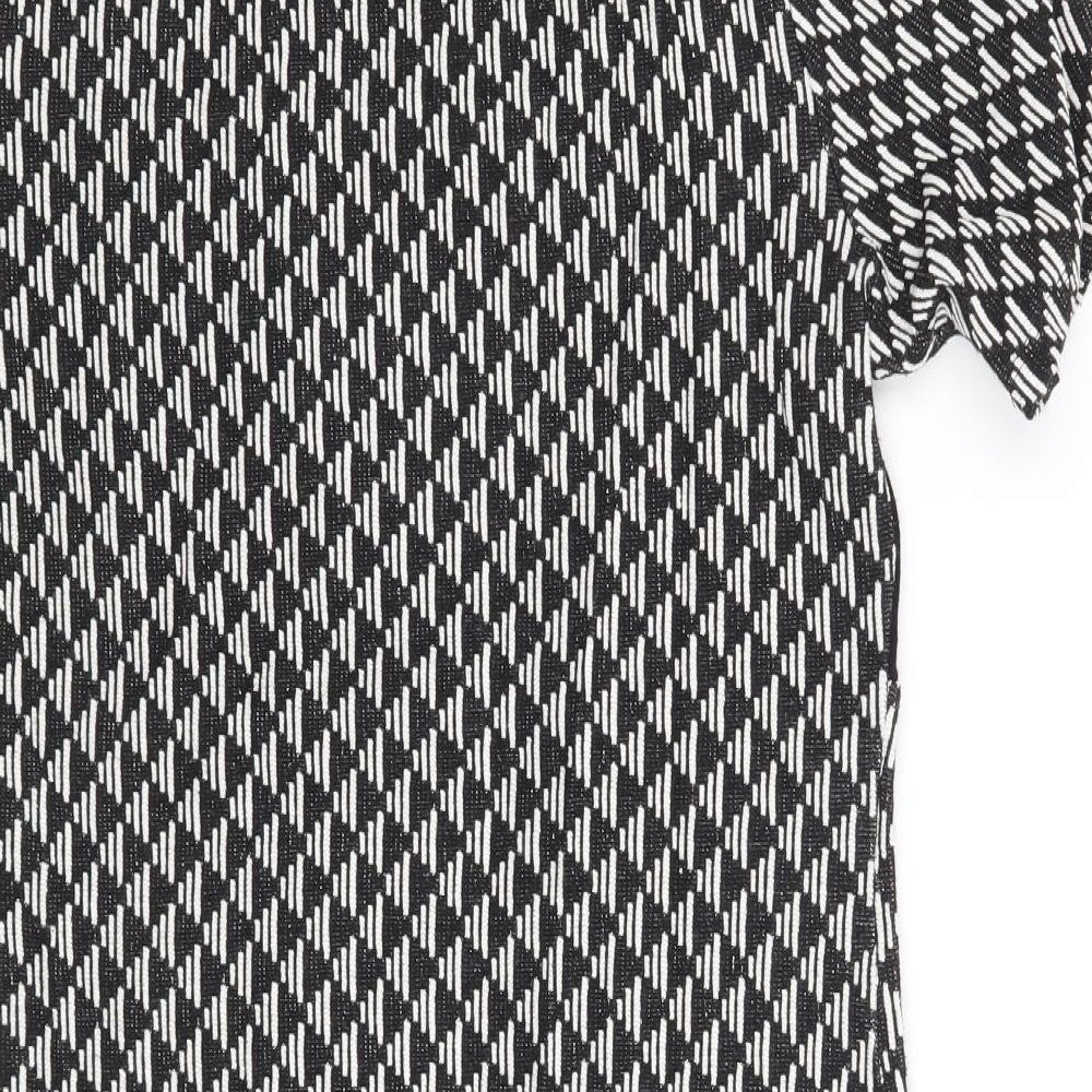 Select Womens Black Geometric  T-Shirt Dress  Size 14  - Awkward