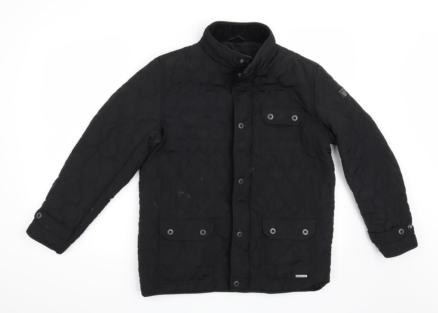 Firetrap Boys Black   Overcoat Coat Size 13 Years