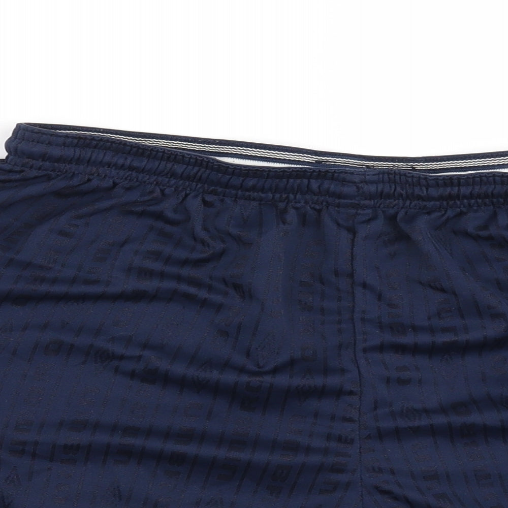 Umbro Mens Blue Striped  Sweat Shorts Size M