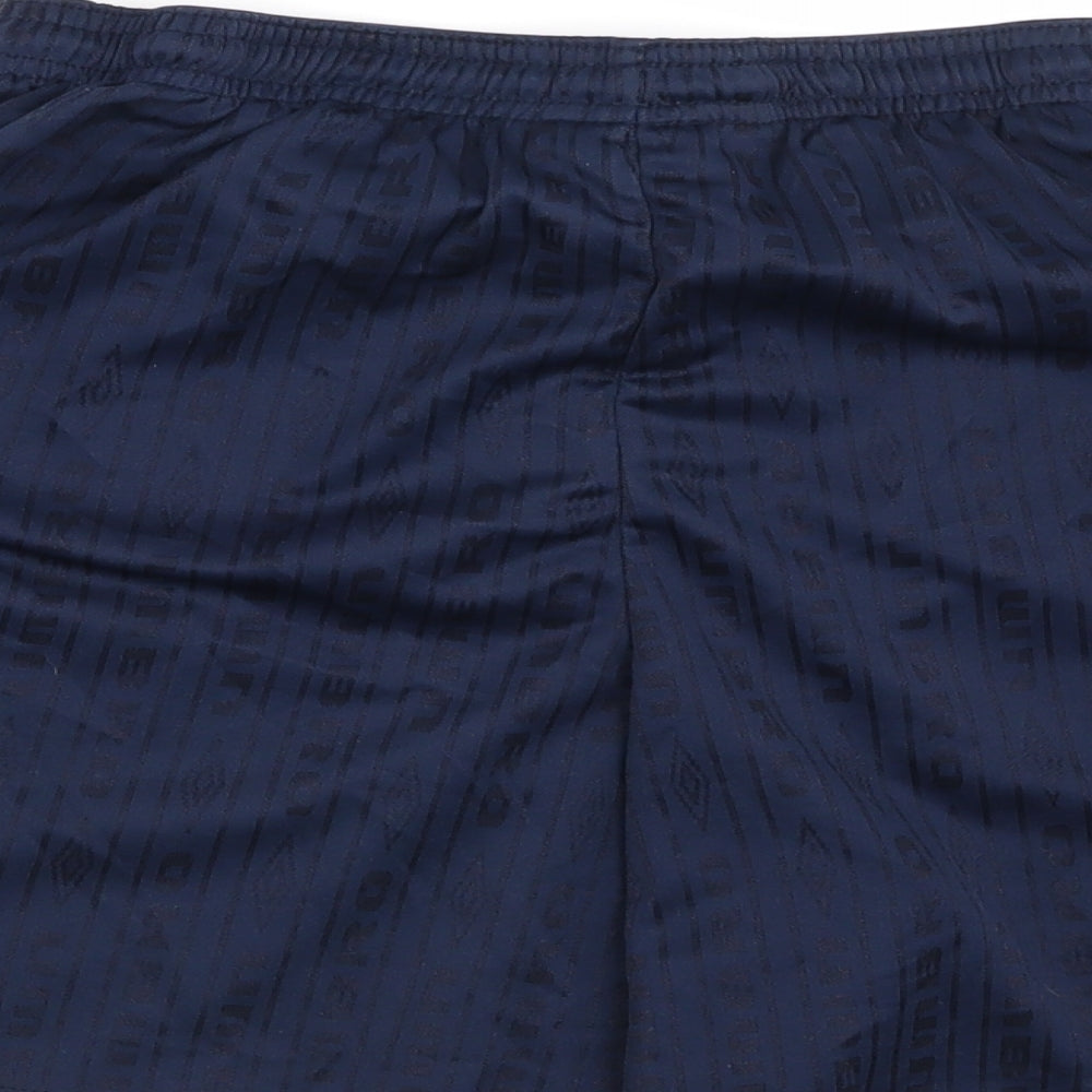 Umbro Mens Blue Striped  Sweat Shorts Size M