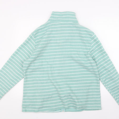 Anne De Lancay Womens Blue Striped Fleece Jacket  Size L