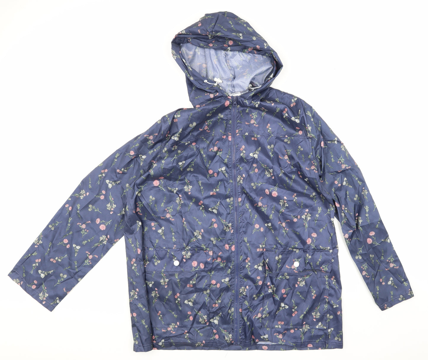 Anne De Lancay Womens Blue Floral  Jacket  Size L