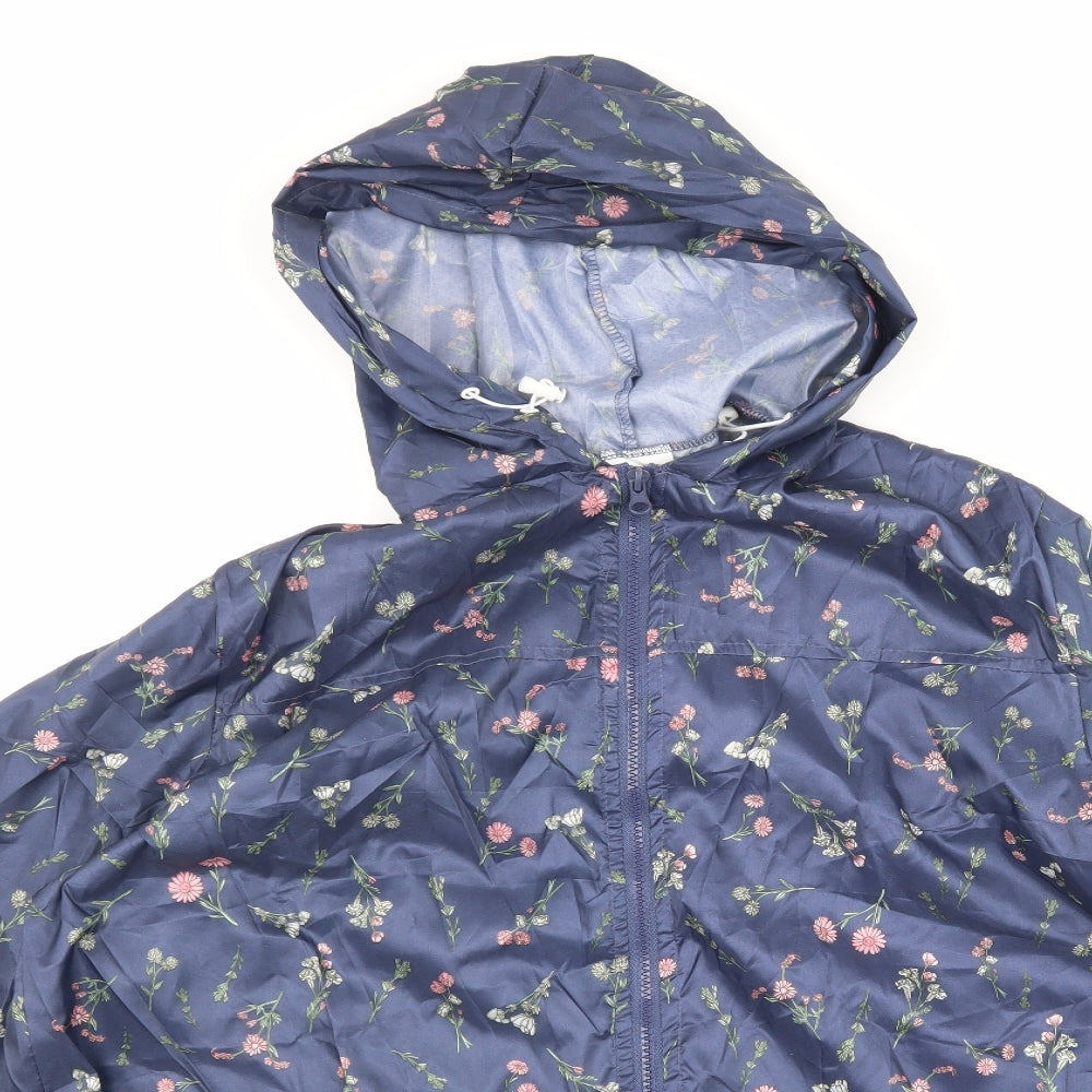 Anne De Lancay Womens Blue Floral  Jacket  Size L