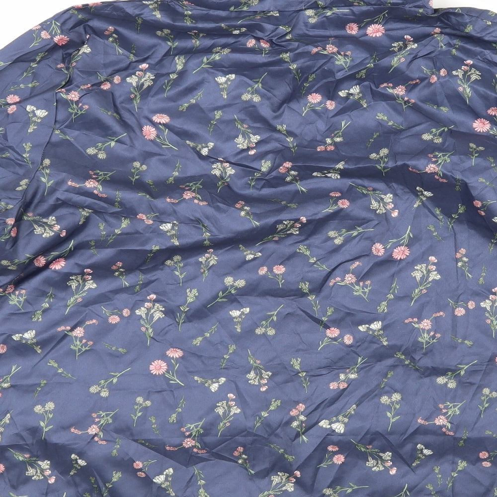 Anne De Lancay Womens Blue Floral  Jacket  Size L