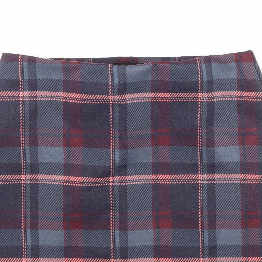 Marks and Spencer Womens Purple Check  Mini Skirt Size 8