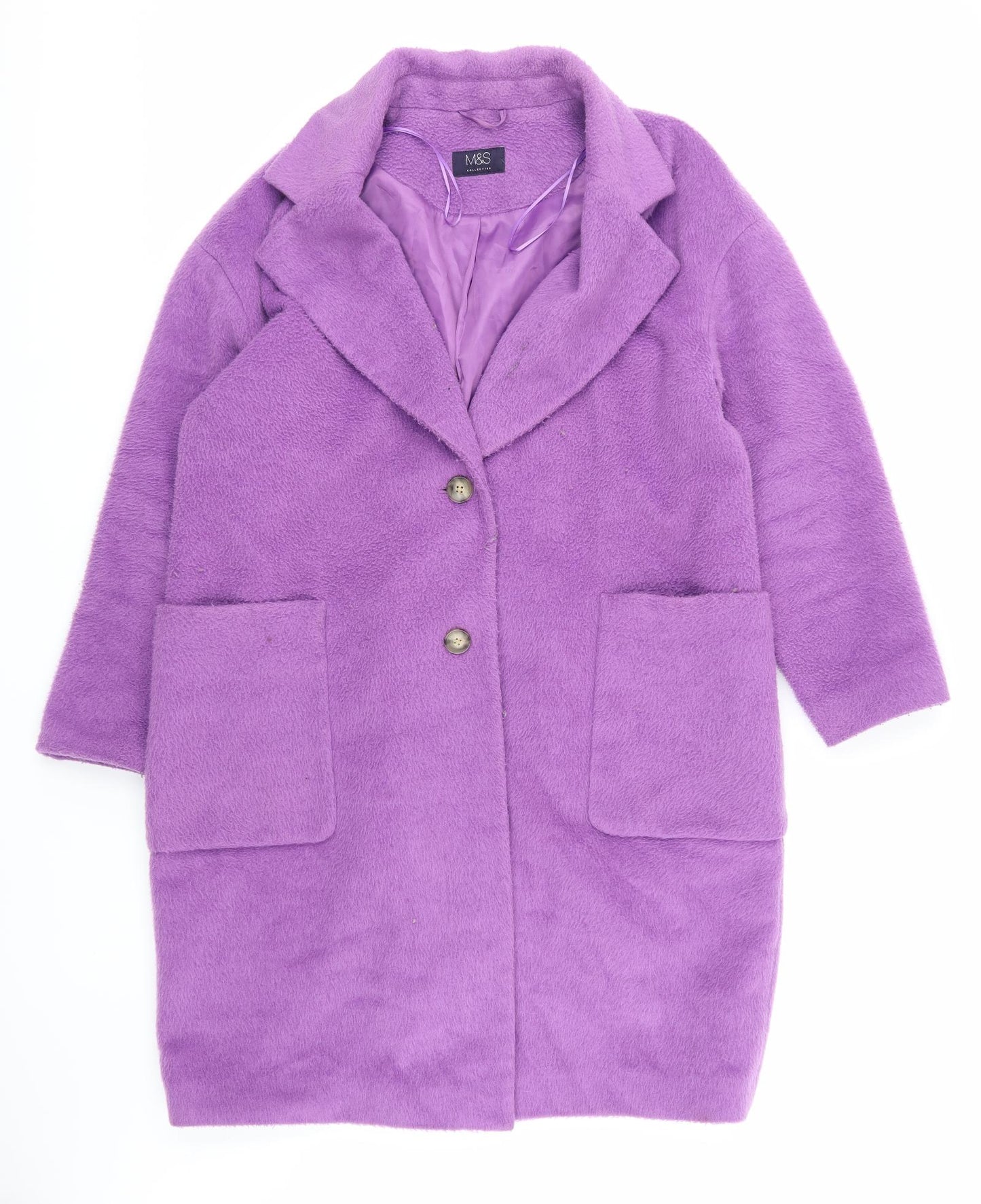 Marks and Spencer Womens Purple   Overcoat Coat Size 18