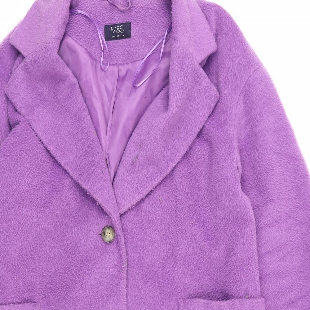 Marks and Spencer Womens Purple   Overcoat Coat Size 18