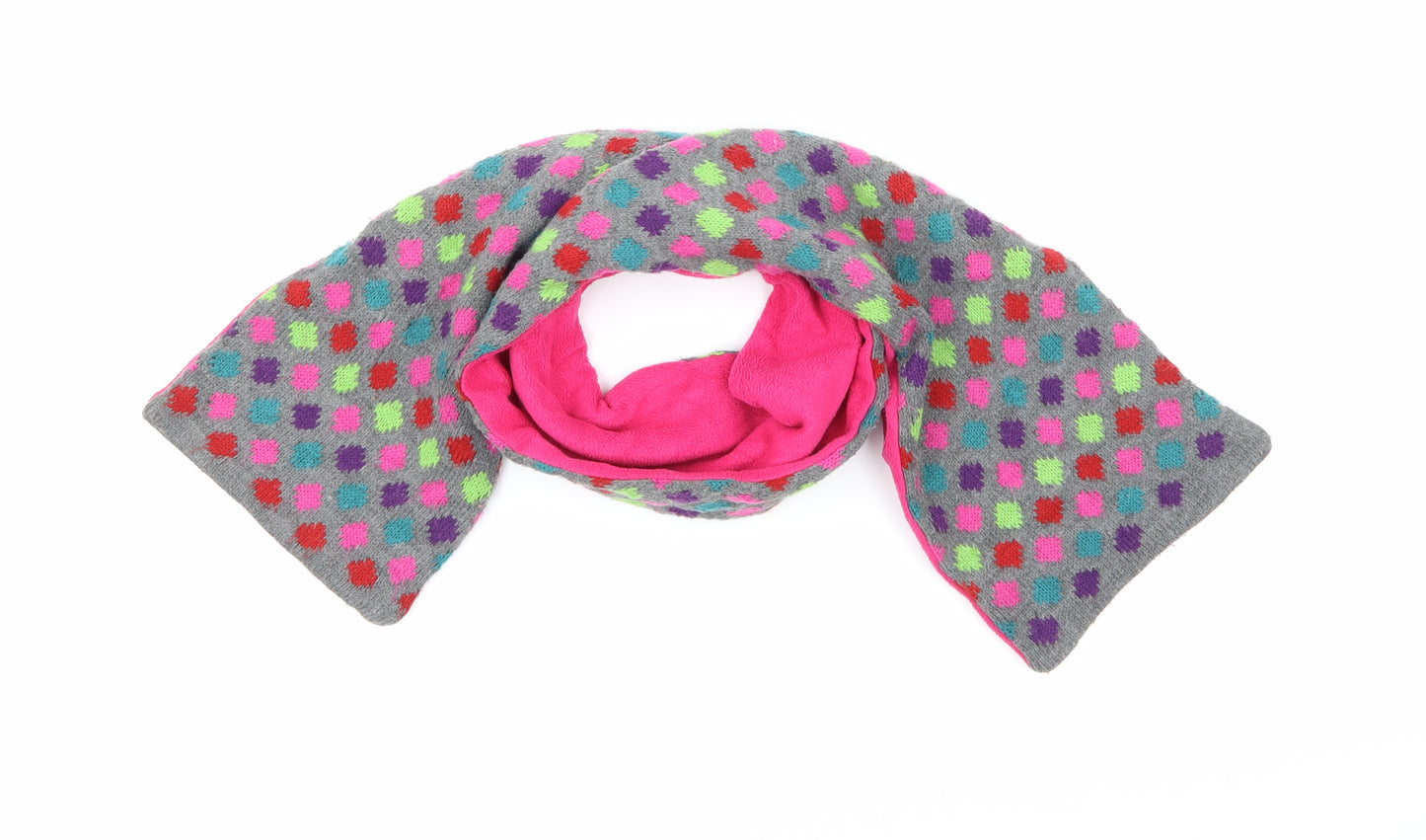 Preworn Womens Grey Polka Dot Knit  Scarf