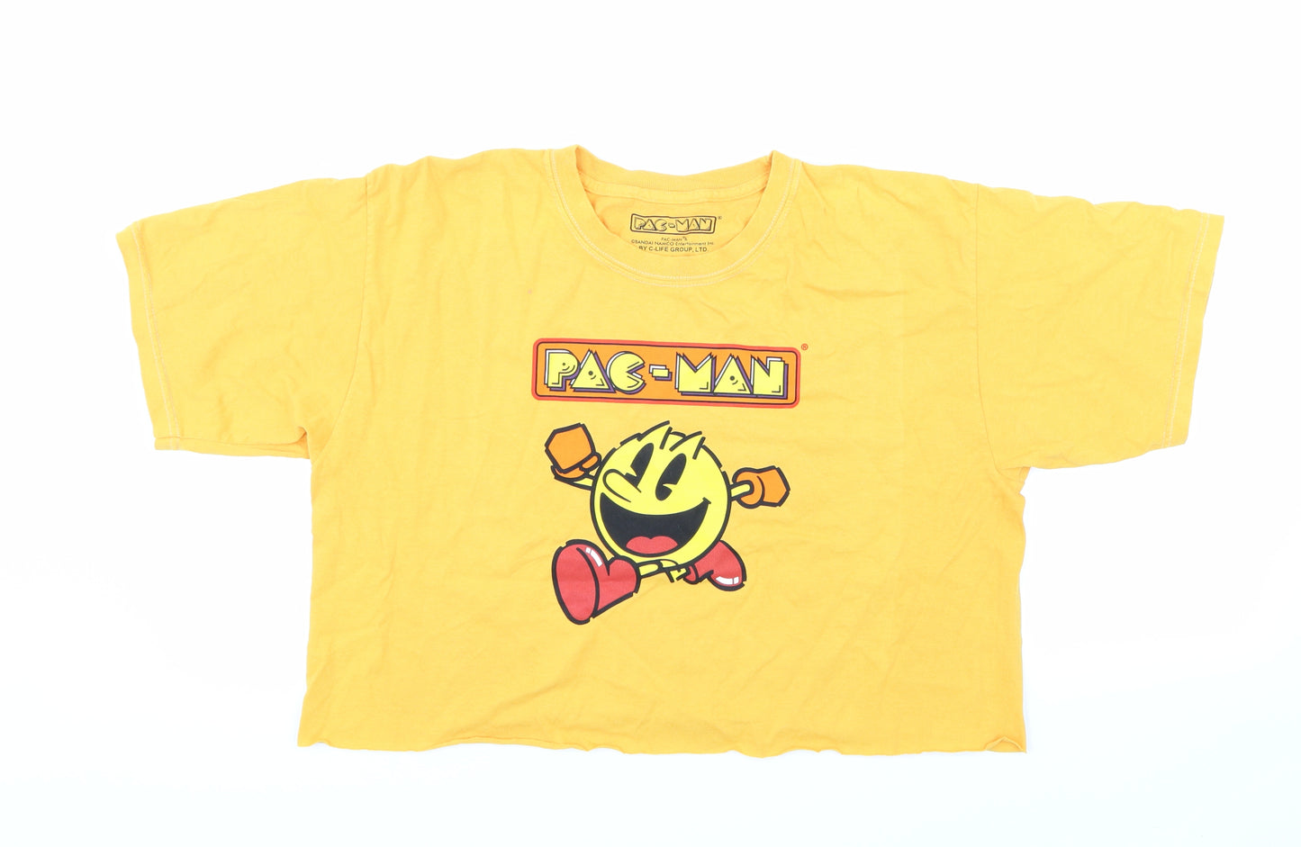 Pac Man Womens Yellow   Basic T-Shirt Size L