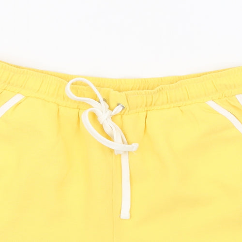 Vera & Lucy Womens Yellow   Sweat Shorts Size S
