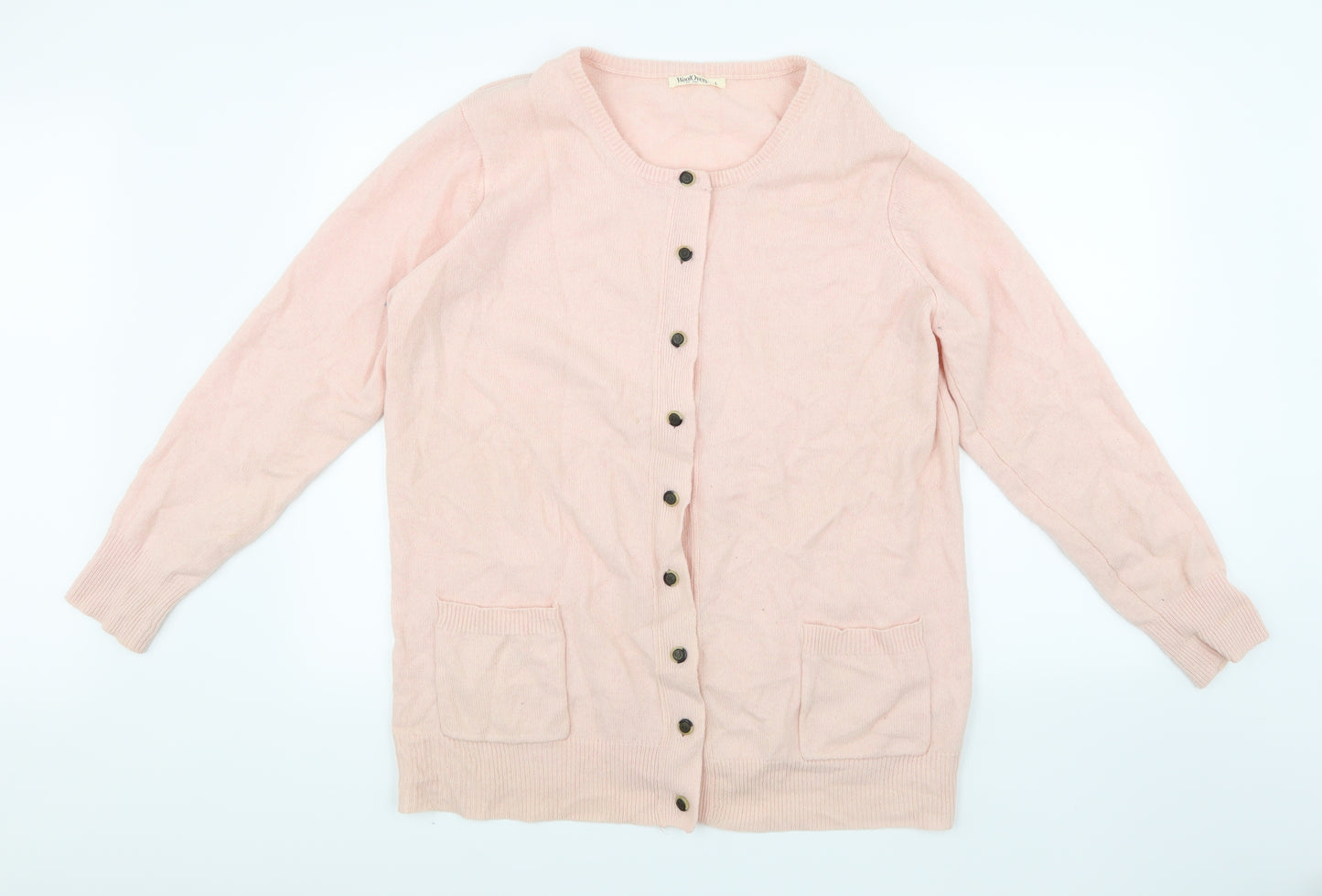 Woolovers Womens Pink  Knit Cardigan Jumper Size L