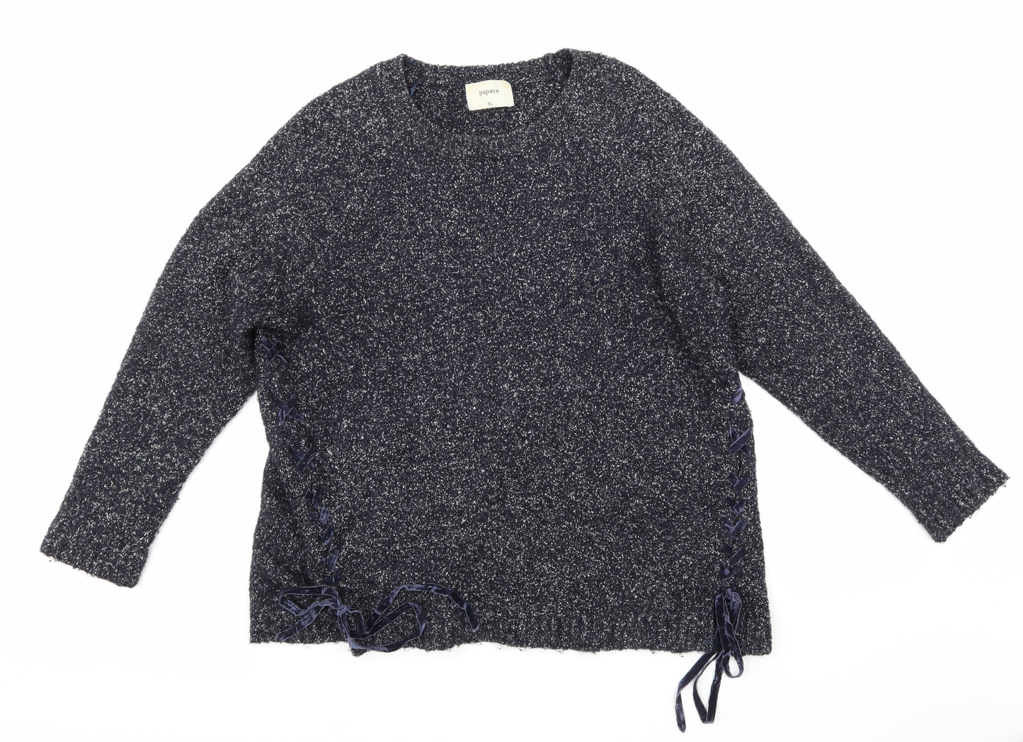 Papaya Womens Blue  Knit Pullover Jumper Size XL