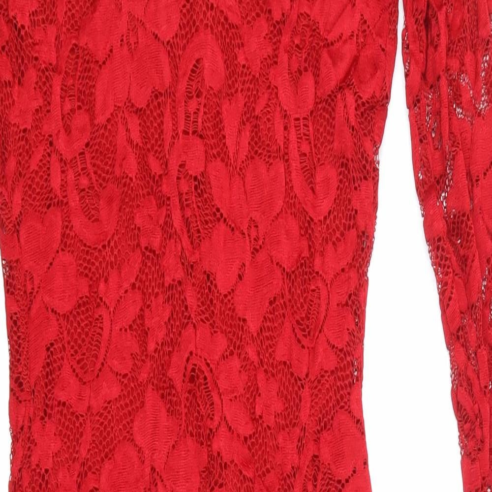 Damsel in a Dress Womens Red  Lace A-Line  Size 10