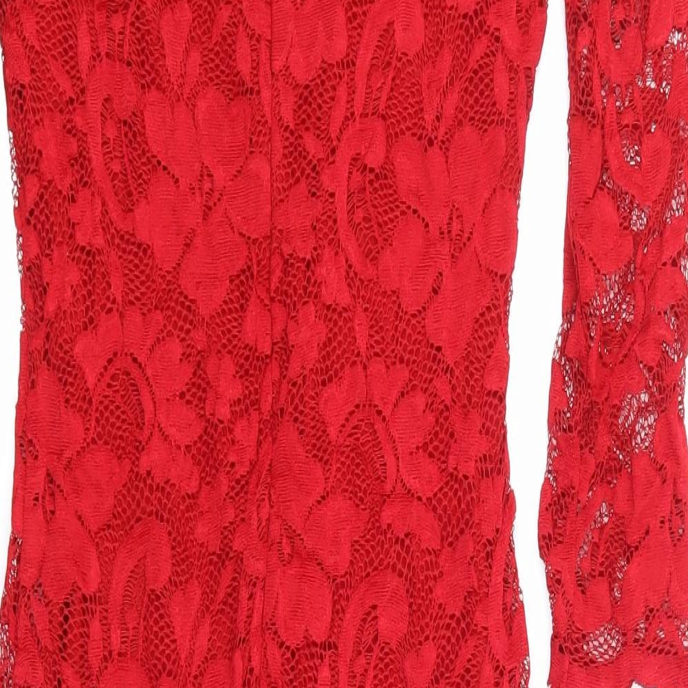 Damsel in a Dress Womens Red  Lace A-Line  Size 10