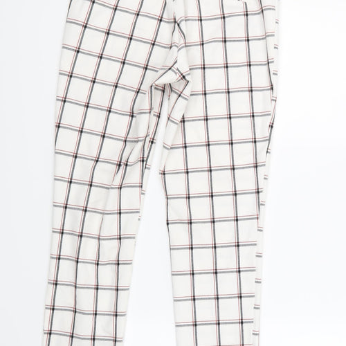 Stradavarius Womens White Check  Sweatpants Trousers Size 10 L25 in