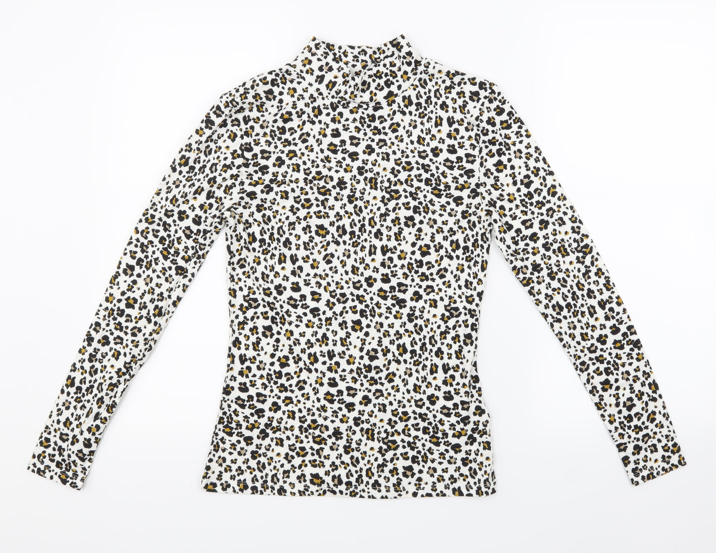 Marks and Spencer Womens White Animal Print  Basic T-Shirt Size 6