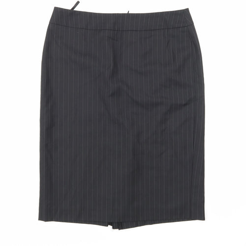 Espirit Womens Black Striped  A-Line Skirt Size 12