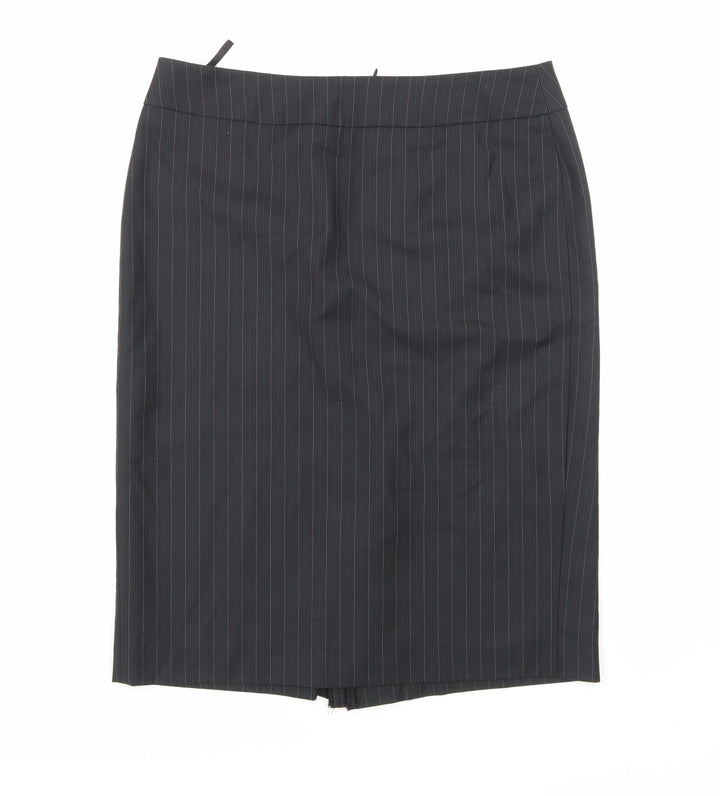 Espirit Womens Black Striped  A-Line Skirt Size 12