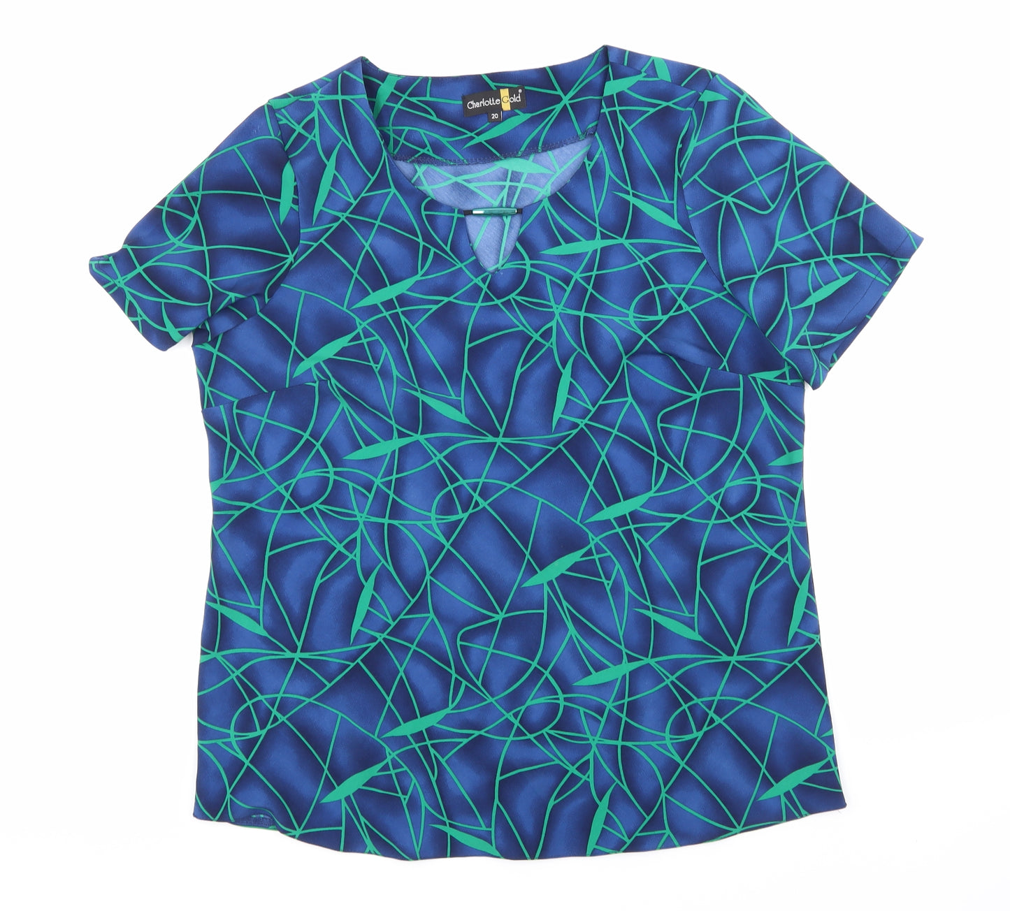Charlotte Gold Womens Blue   Basic Blouse Size 20