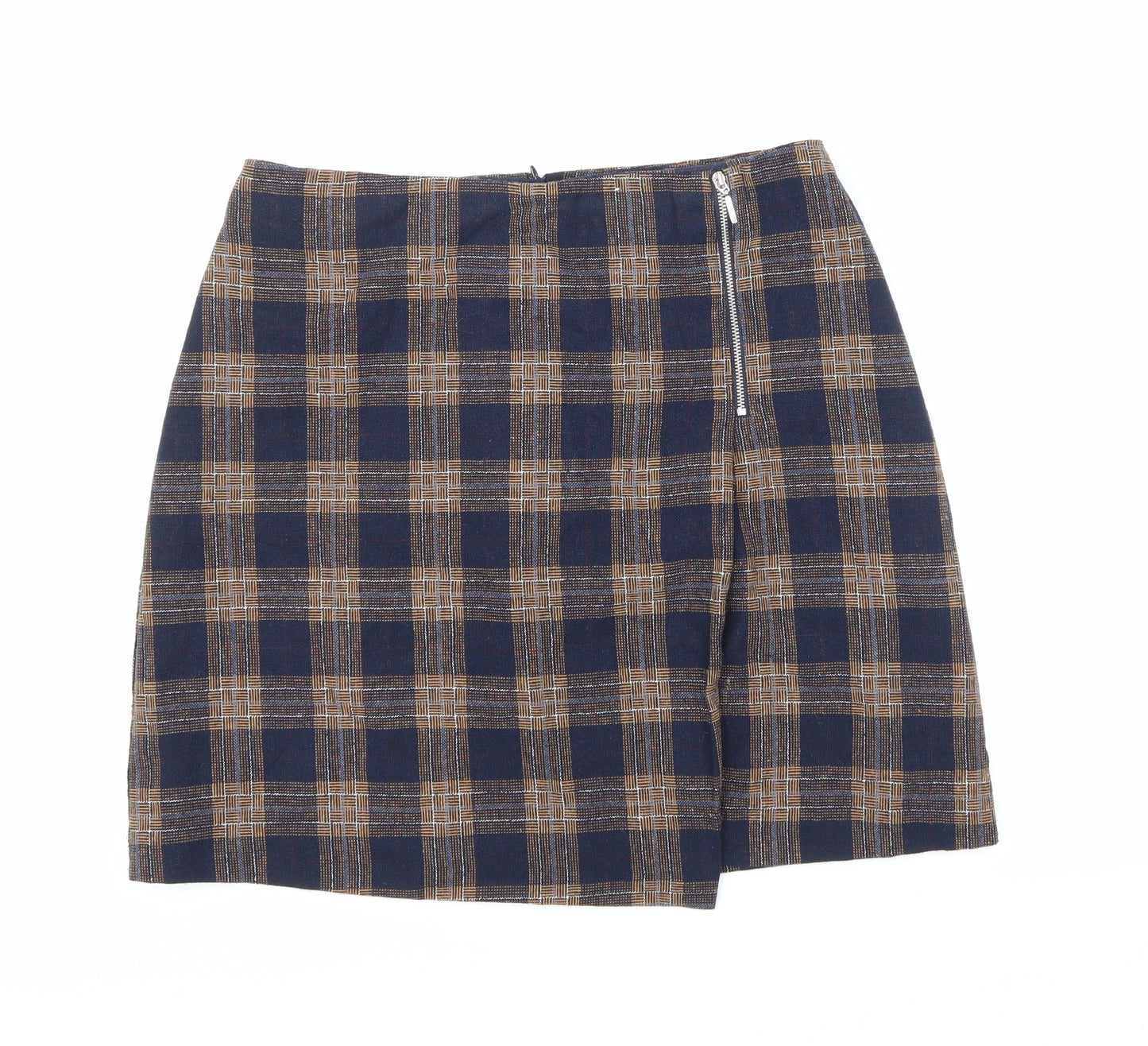 TU Womens Blue Check  Mini Skirt Size 12