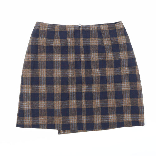 TU Womens Blue Check  Mini Skirt Size 12