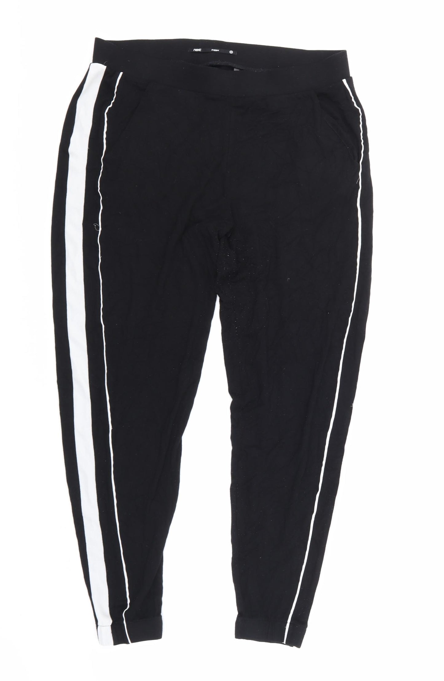 NEXT Womens Black   Jogger Trousers Size 12 L25 in