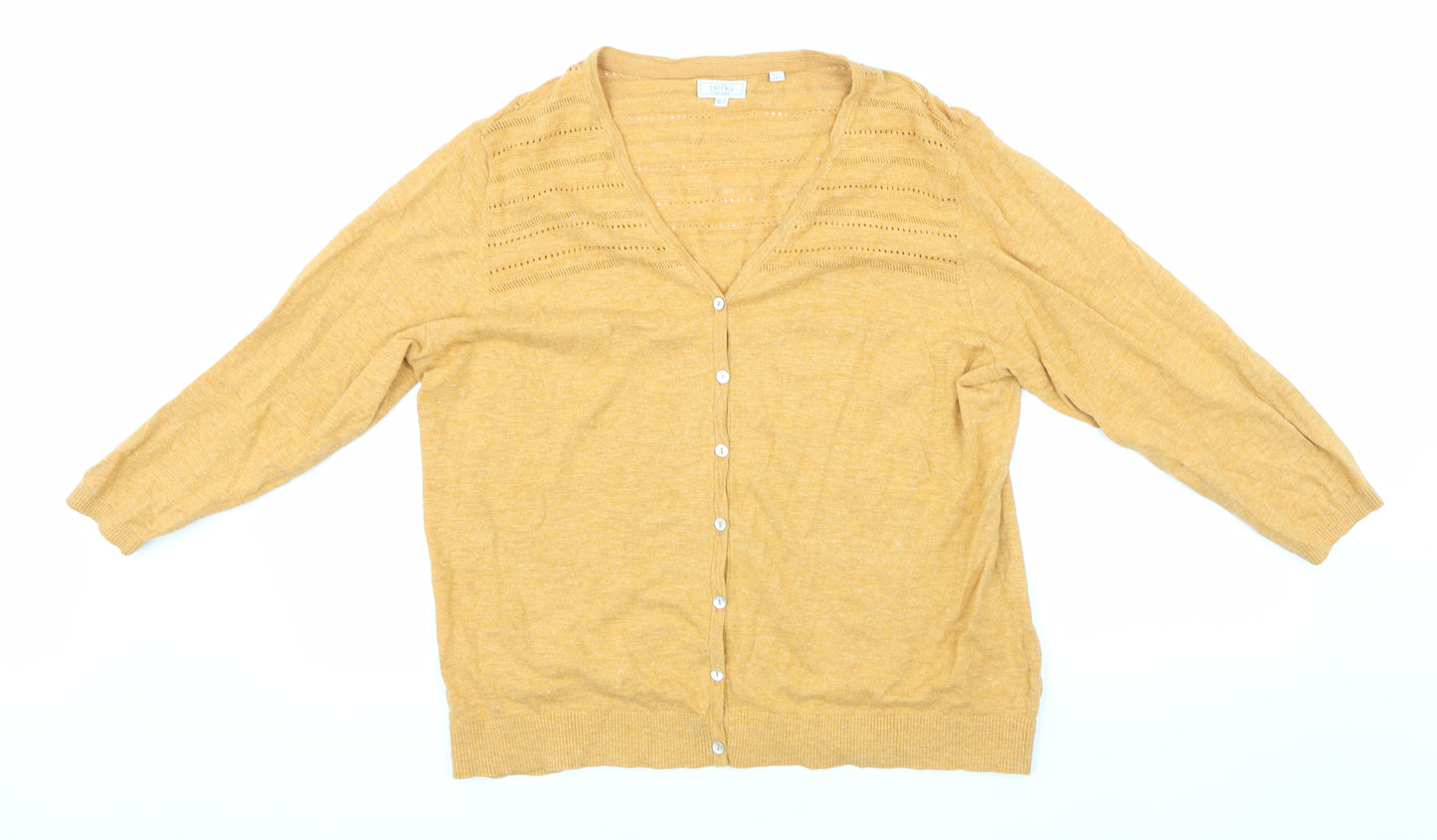 Fat Face Womens Orange  Knit Cardigan Jumper Size 18