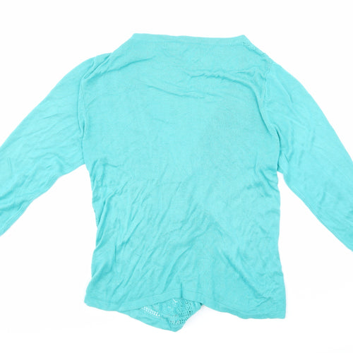 Monsoon Womens Blue  Knit Cardigan Jumper Size 16