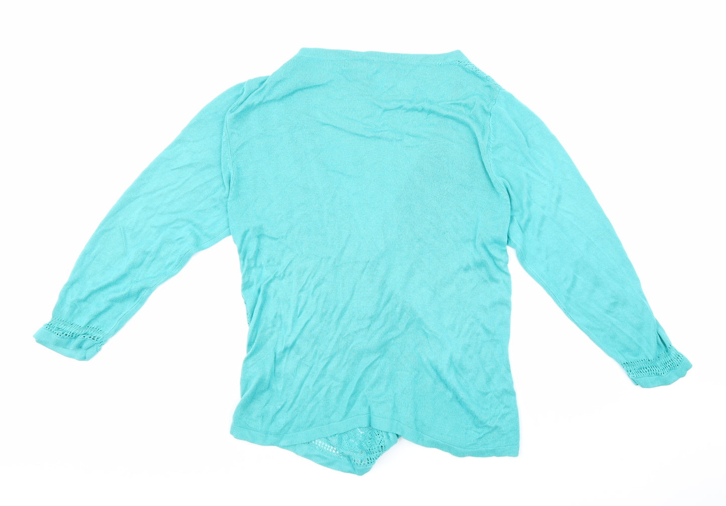 Monsoon Womens Blue  Knit Cardigan Jumper Size 16