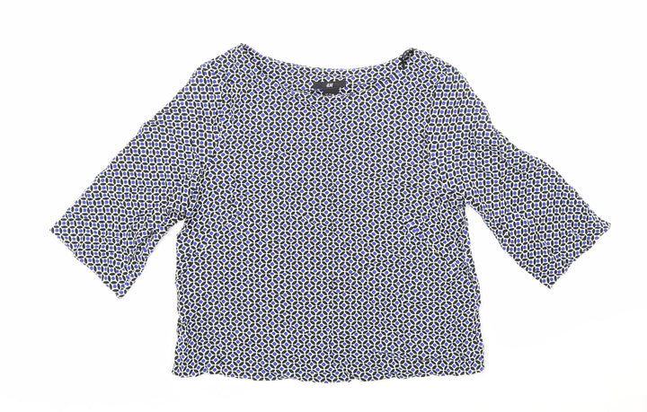 H&M Womens Blue Geometric Basic Blouse Size 8