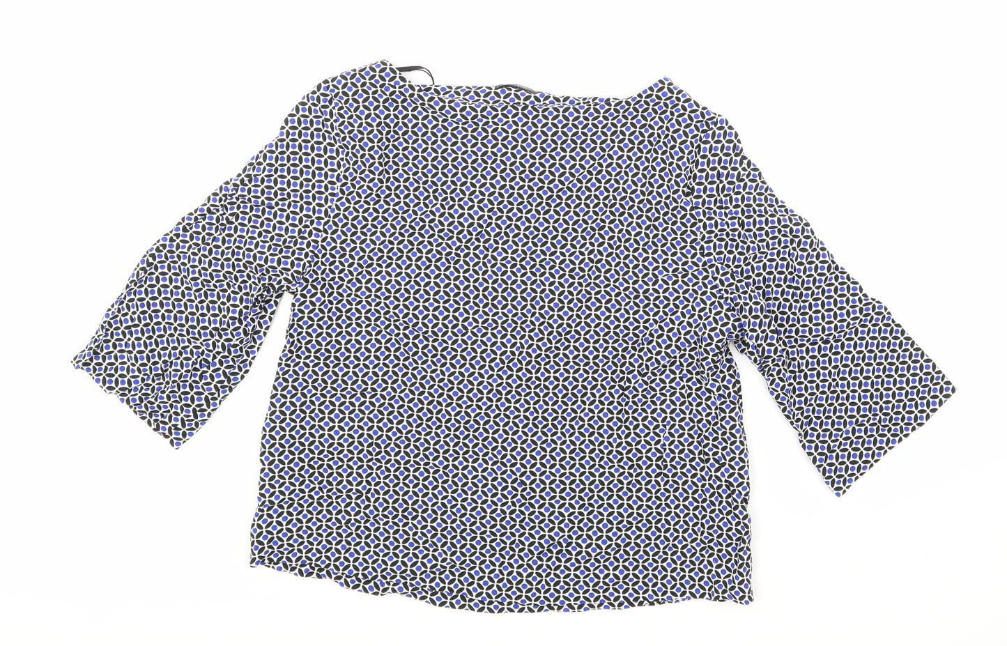 H&M Womens Blue Geometric  Basic Blouse Size 8
