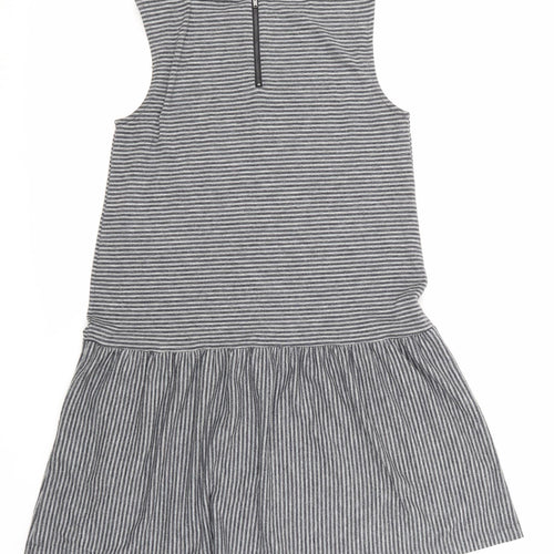 Artisan Womens Grey Striped  A-Line  Size M