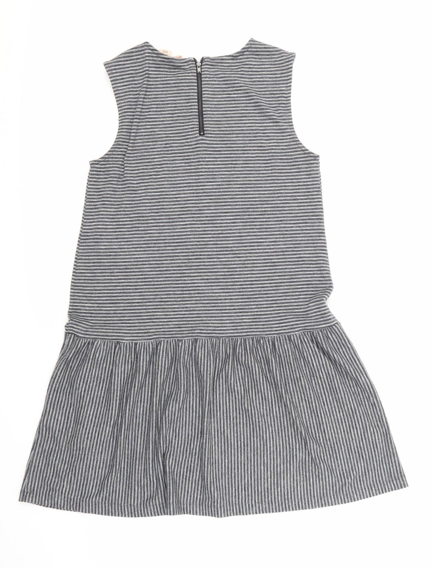 Artisan Womens Grey Striped  A-Line  Size M