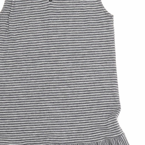 Artisan Womens Grey Striped  A-Line  Size M
