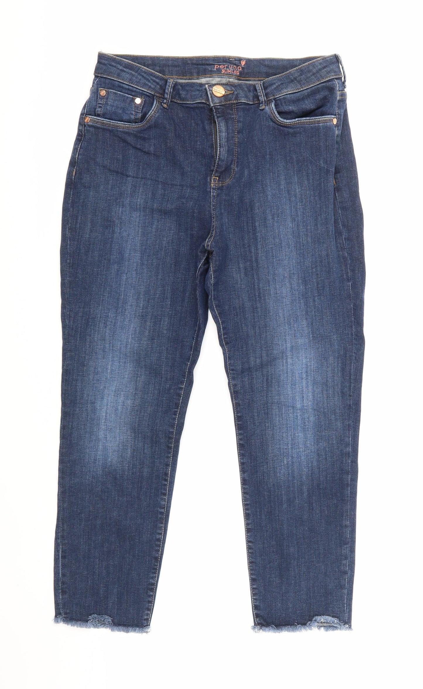Per Una Womens Blue  Denim Straight Jeans Size 30 in L24 in
