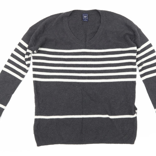 Gap Womens Grey Striped Knit Pullover Jumper Size M