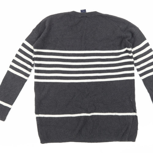 Gap Womens Grey Striped Knit Pullover Jumper Size M