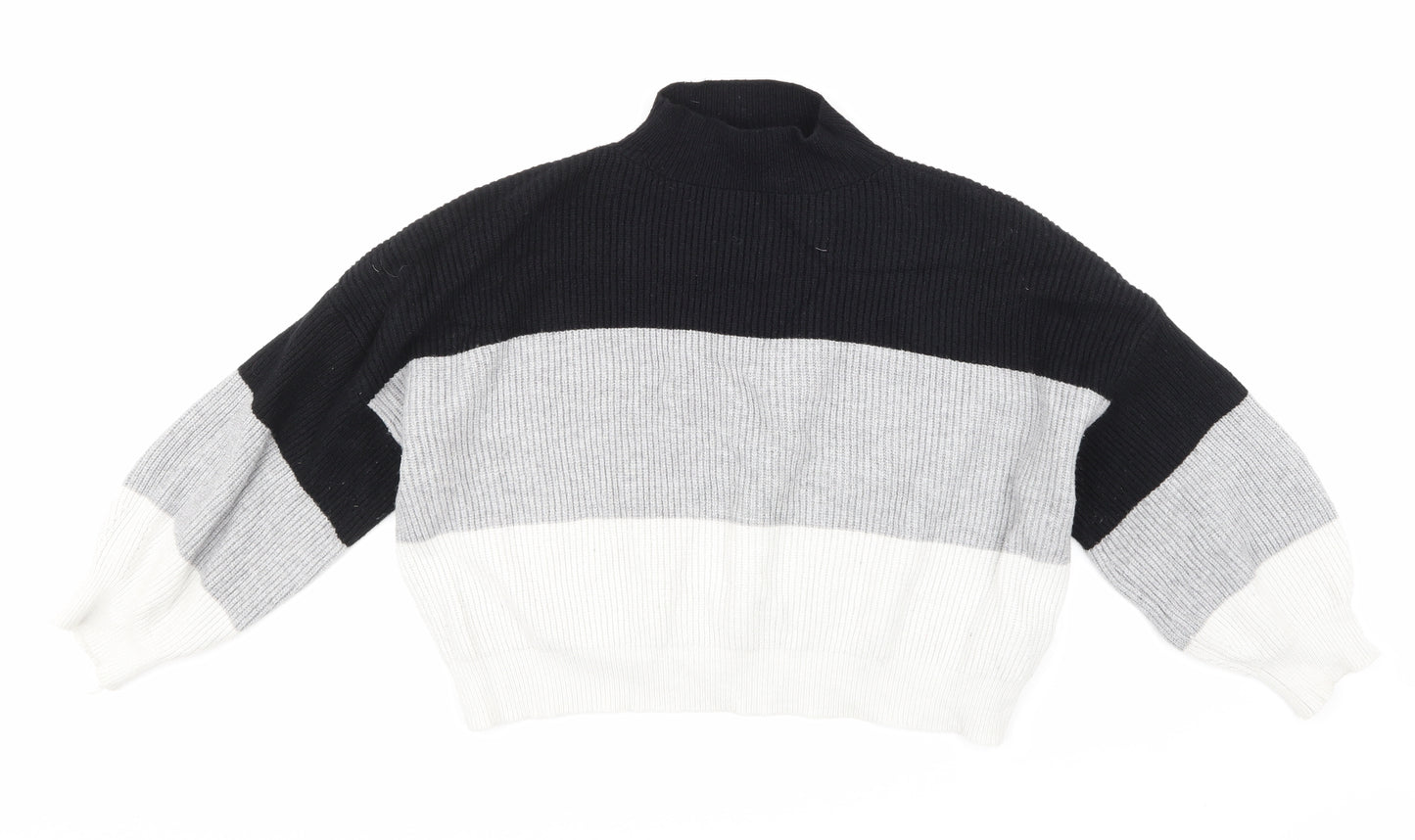 Cameo Rose Womens Grey Striped Knit Pullover Jumper Size L