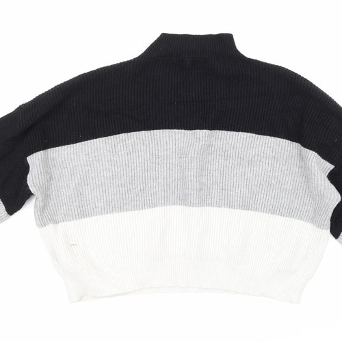Cameo Rose Womens Grey Striped Knit Pullover Jumper Size L
