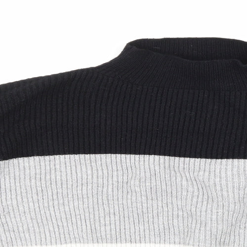 Cameo Rose Womens Grey Striped Knit Pullover Jumper Size L