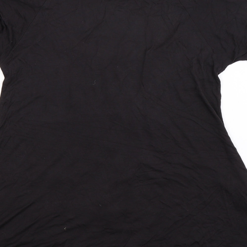 Joe Browns Womens Black Floral  Basic T-Shirt Size 8  - Distressed