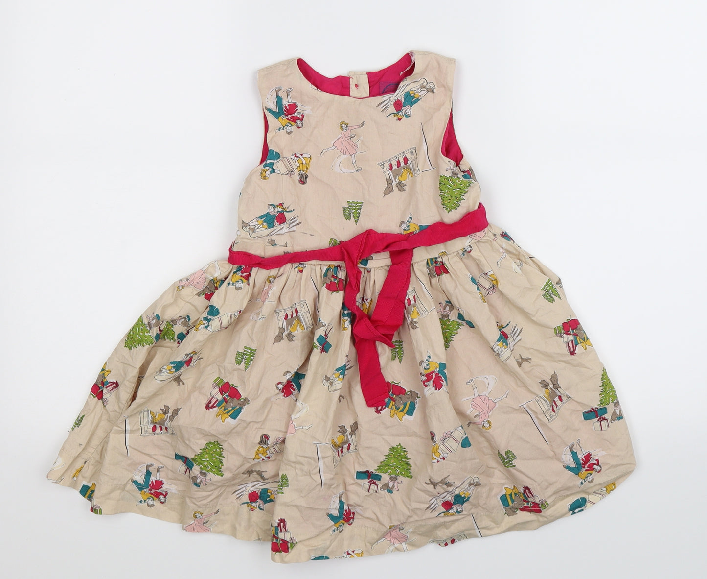 Joules Girls Beige   Fit & Flare  Size 4 Years