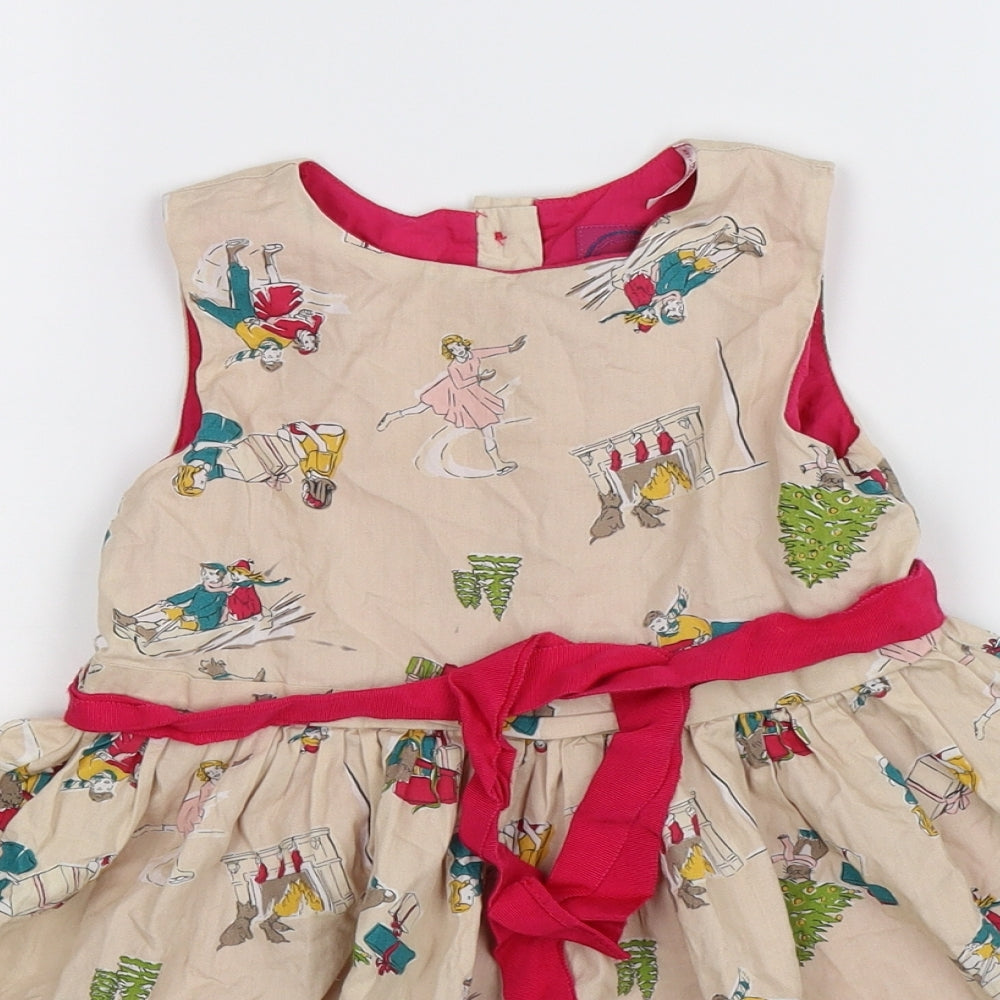 Joules Girls Beige   Fit & Flare  Size 4 Years