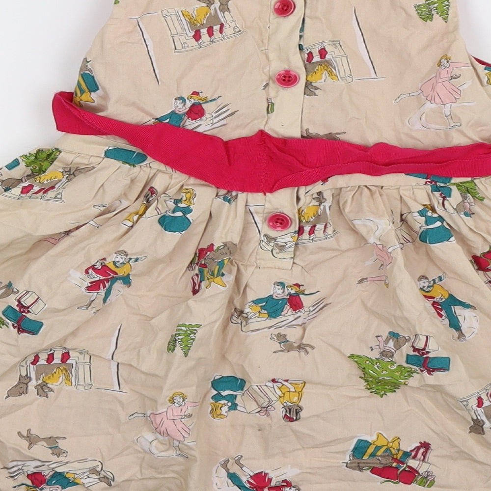 Joules Girls Beige   Fit & Flare  Size 4 Years